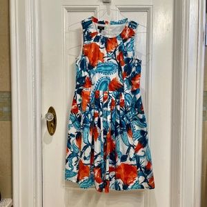 Talbots Cotton Fit and Flare Midi Dress